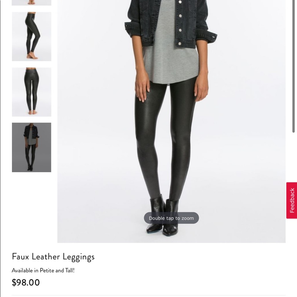 Spanx Faux Leather Leggings Size XS